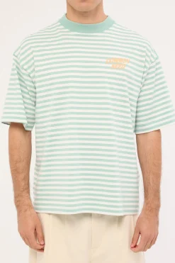 Flow Easy Tee Sage Stripe