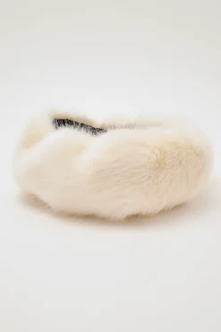 Fluffy Faux Fur Headband Cream