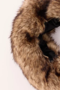 Fluffy Faux Fur Headband Brown
