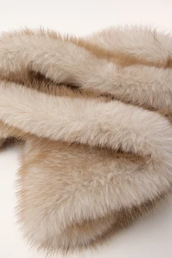Fluffy Faux Fur Scarf Taupe