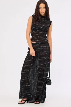 Ford Maxi Skirt Onyx Polka