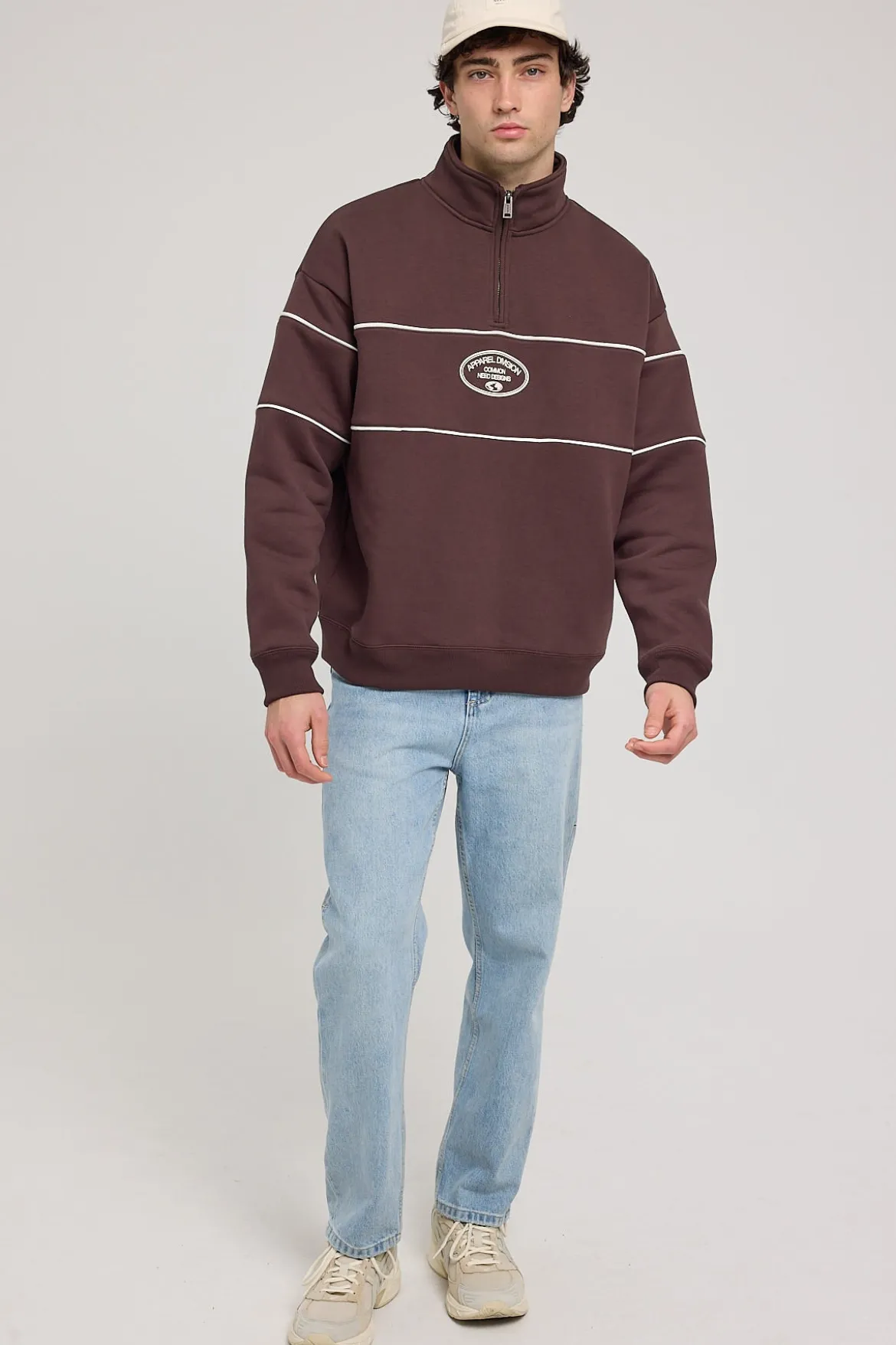 Form Quarter Zip Sweater Dark Brown