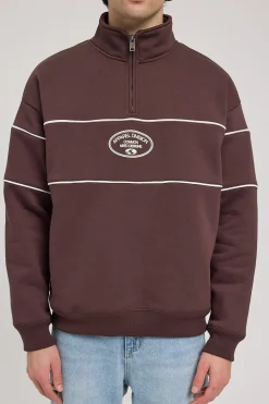 Form Quarter Zip Sweater Dark Brown