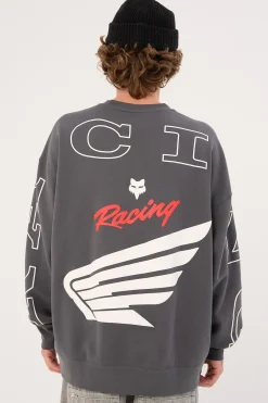 Fox Honda Oversized Fleece Crew Dark Shadow