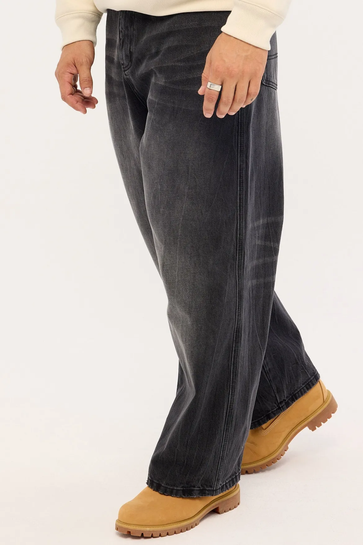 Fracture Behemoth Super Baggy Jean Blasted Washed Black