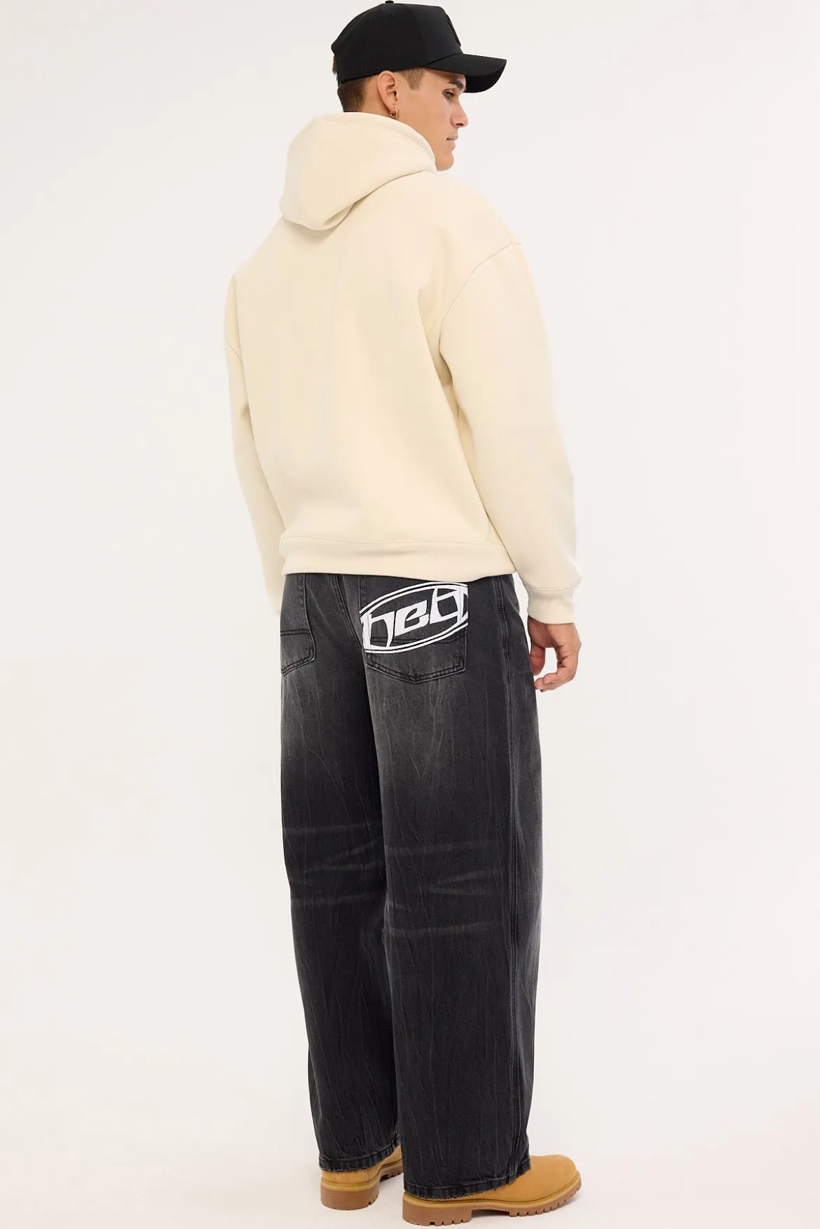 Fracture Behemoth Super Baggy Jean Blasted Washed Black