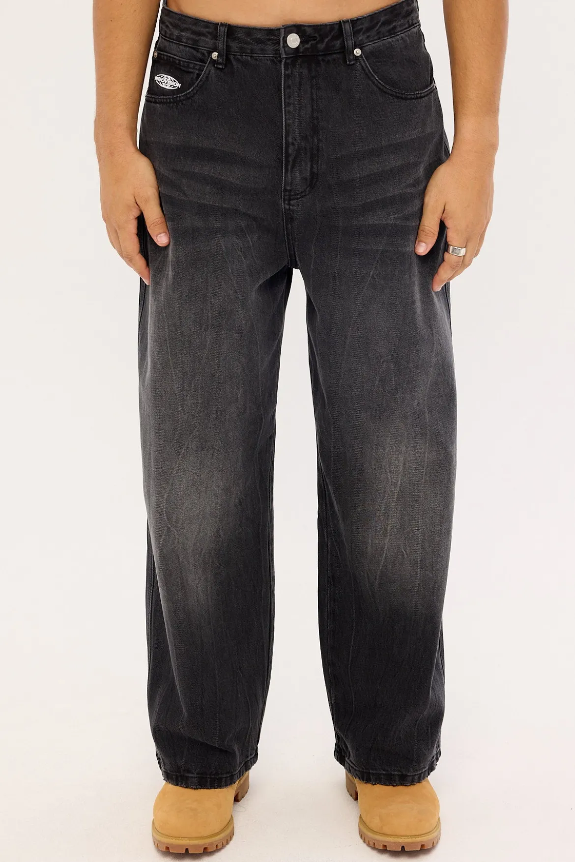 Fracture Behemoth Super Baggy Jean Blasted Washed Black