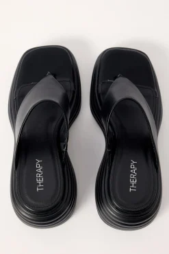 Frame Thong Wedge Slide Black