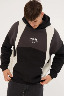 Framed Panel Hood Sweat Black/Oyster