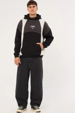 Framed Panel Hood Sweat Black/Oyster