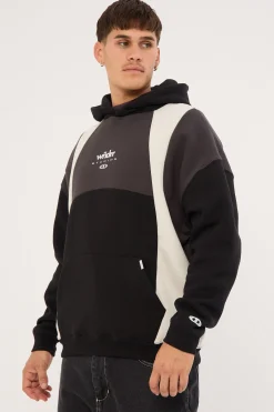 Framed Panel Hood Sweat Black/Oyster