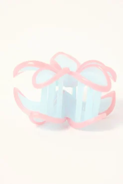 Frangipani Flower Hair Claw Clip Blue