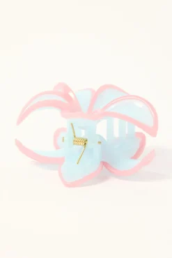 Frangipani Flower Hair Claw Clip Blue