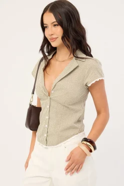 Frankie Cap Sleeve Blouse Olive