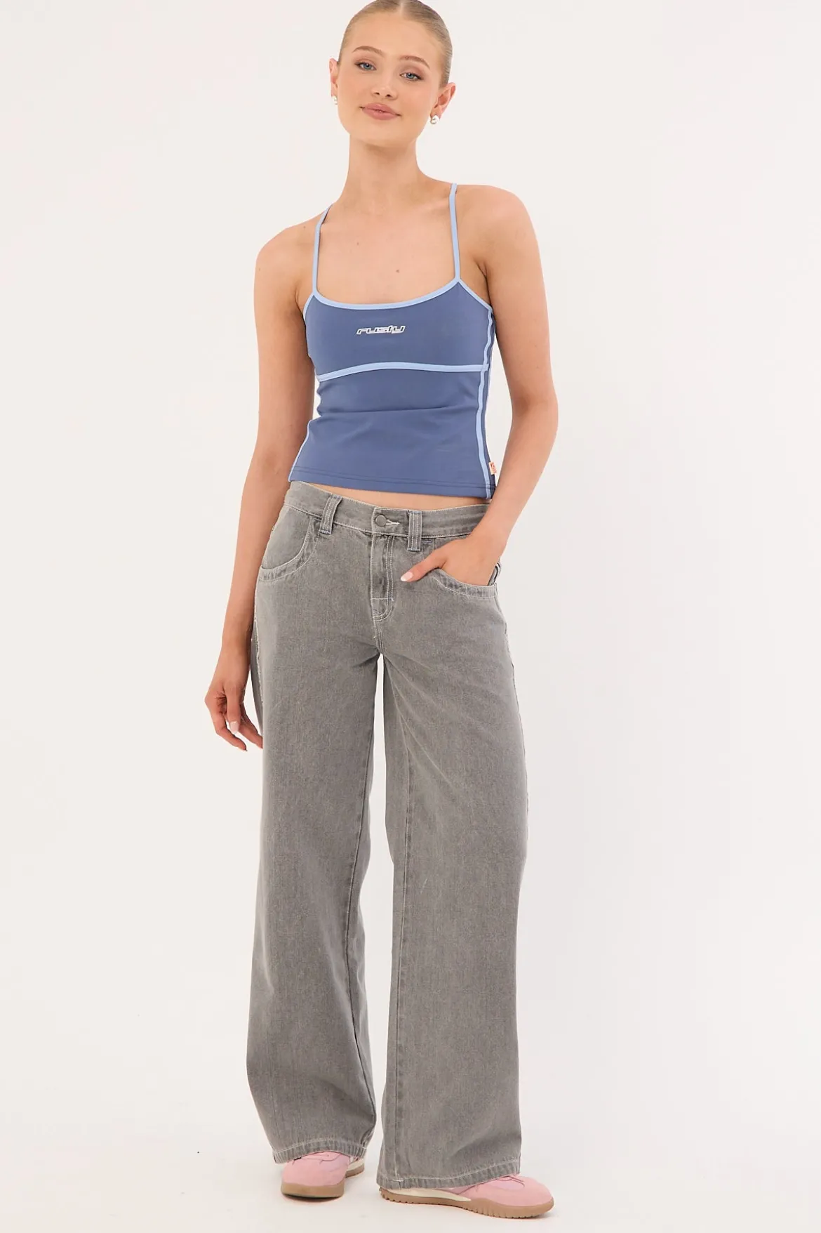 Freo King Fitted Cami Top Atlantic Blue