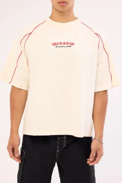 Frequency Panel Oversize Cropped Raglan Tee Zine