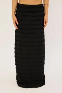Frilly Astra Maxi Skirt Black