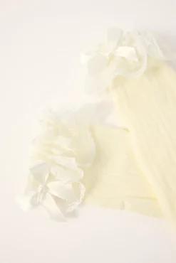 Frilly Bow Leg Warmer White