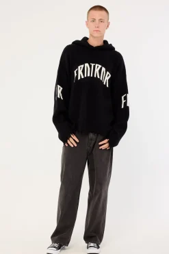 FRNTRNR Knit Hoodie Black