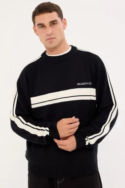 Frost Lines Knitted Crew Black