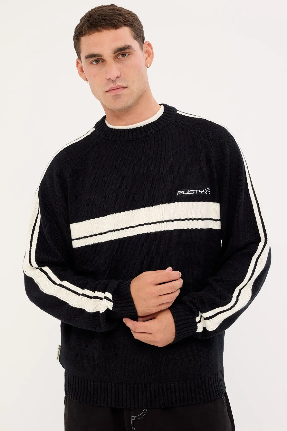Frost Lines Knitted Crew Black