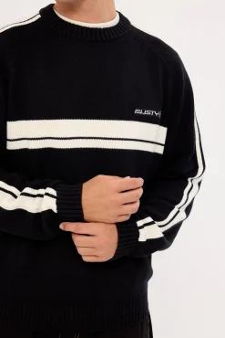 Frost Lines Knitted Crew Black
