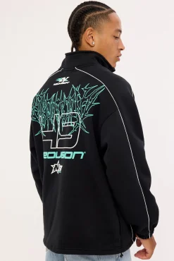 Fumes Elastic Quarter Zip Crew Black