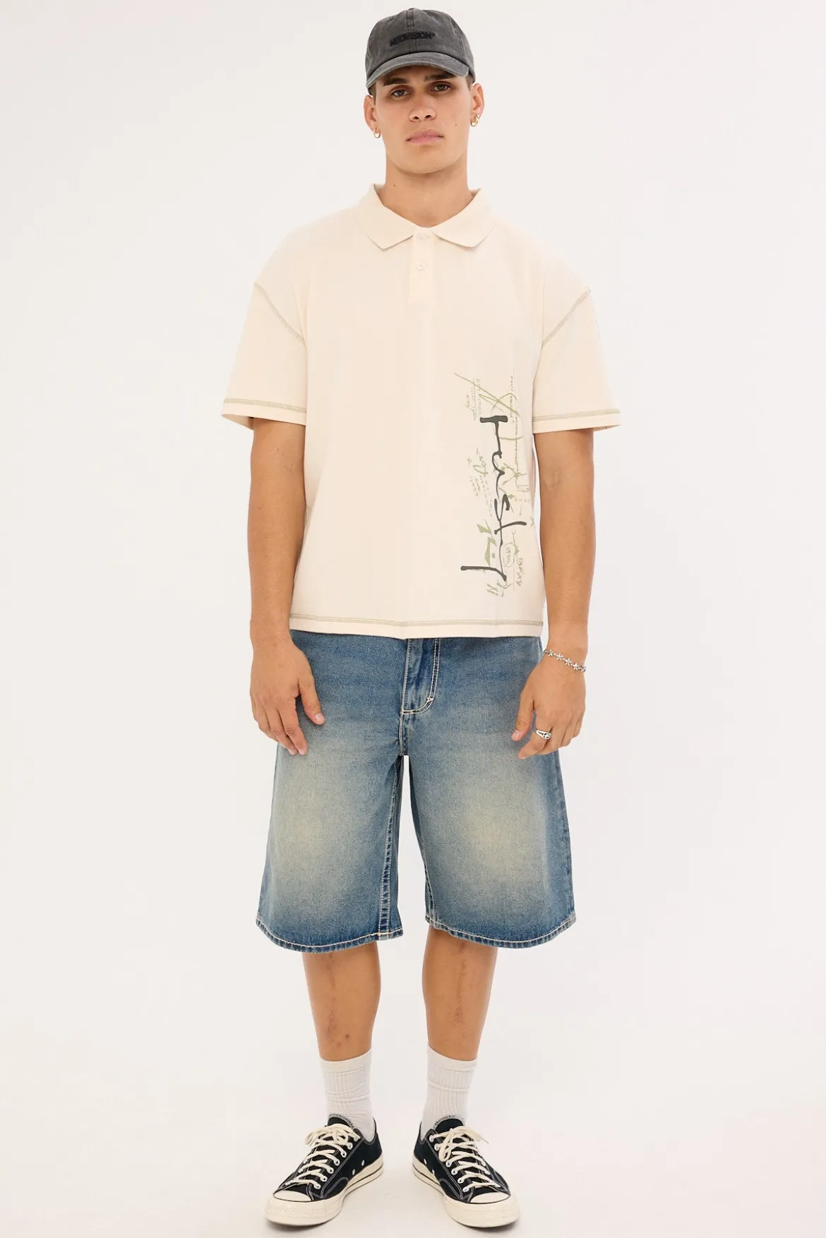 Funkshen Cropped Polo Shirt Cream