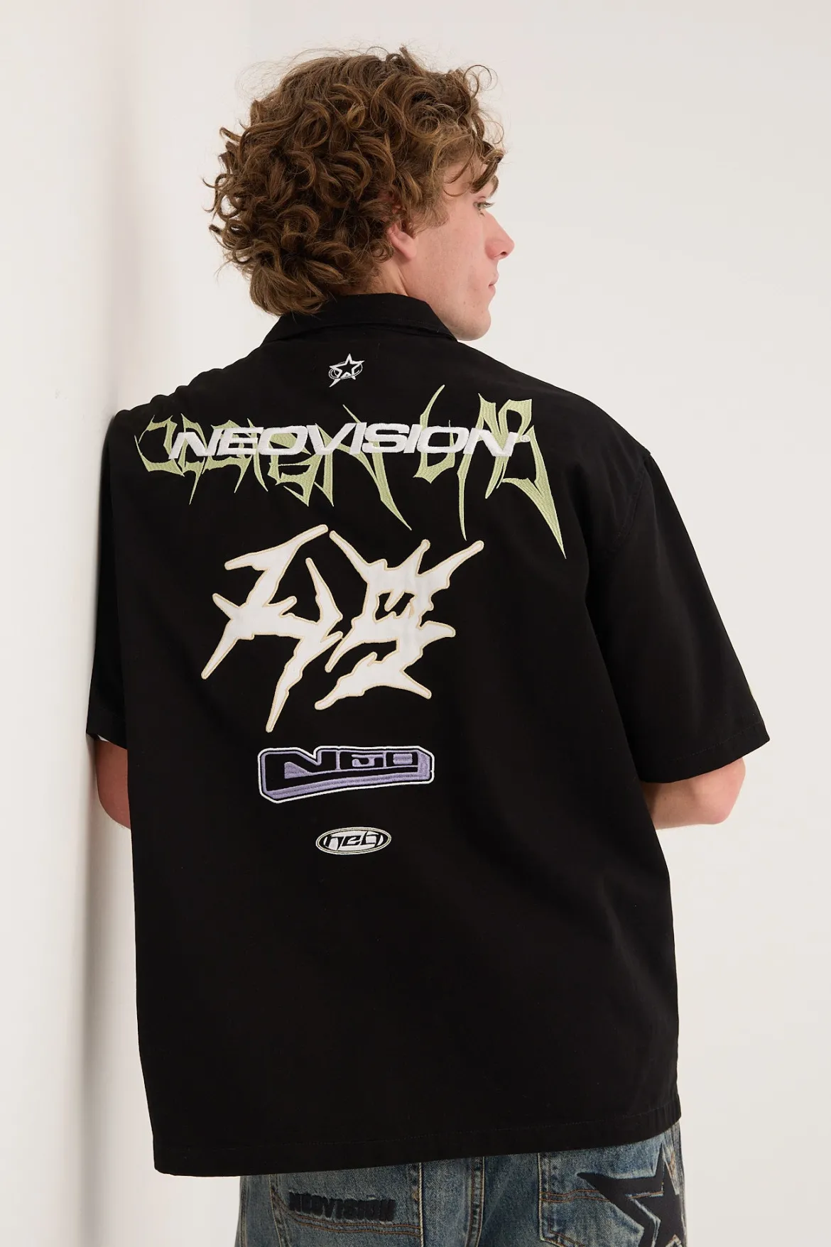 Fury Oversize Zip Through Shirt Black