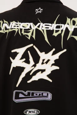 Fury Oversize Zip Through Shirt Black