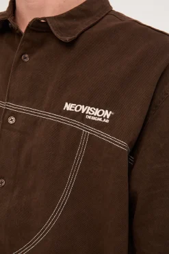 Fused Oversize Shirt Washed Brown