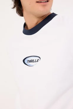 Fusion Ringer Box Fit Oversize Cropped Tee White