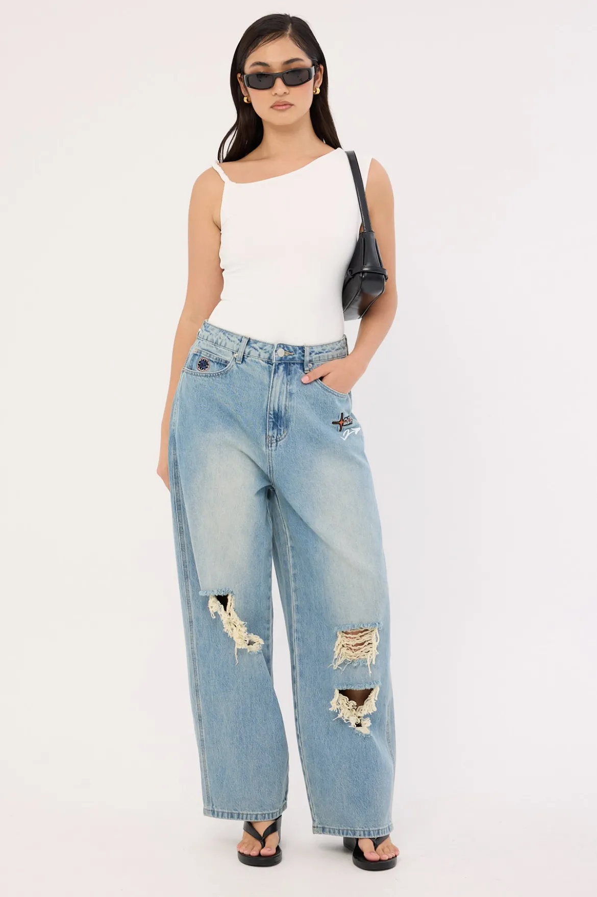 Future Behemoth Super Baggy Ripped Jean Faded Blue