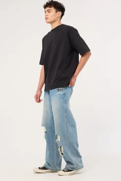 Future Behemoth Super Baggy Ripped Jean Faded Blue