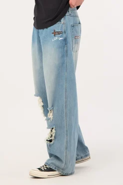 Future Behemoth Super Baggy Ripped Jean Faded Blue