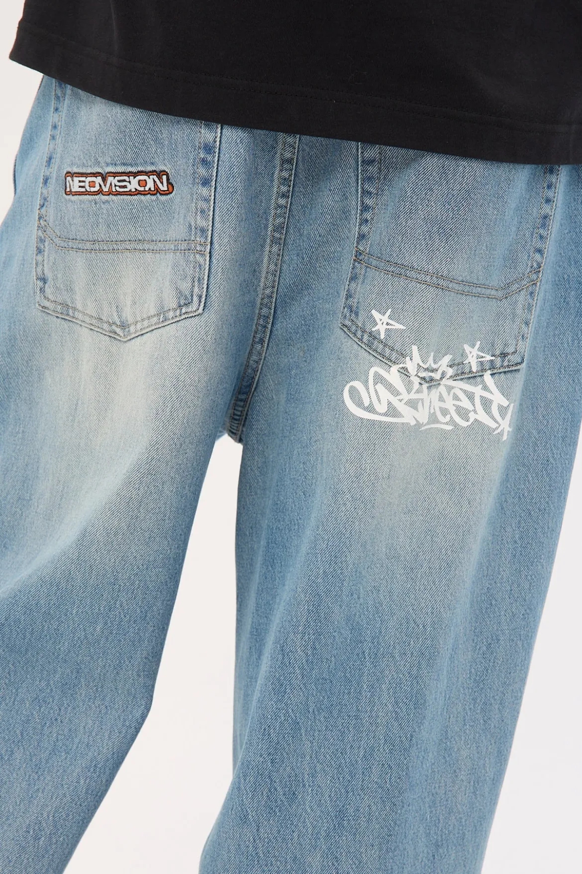 Future Behemoth Super Baggy Ripped Jean Faded Blue
