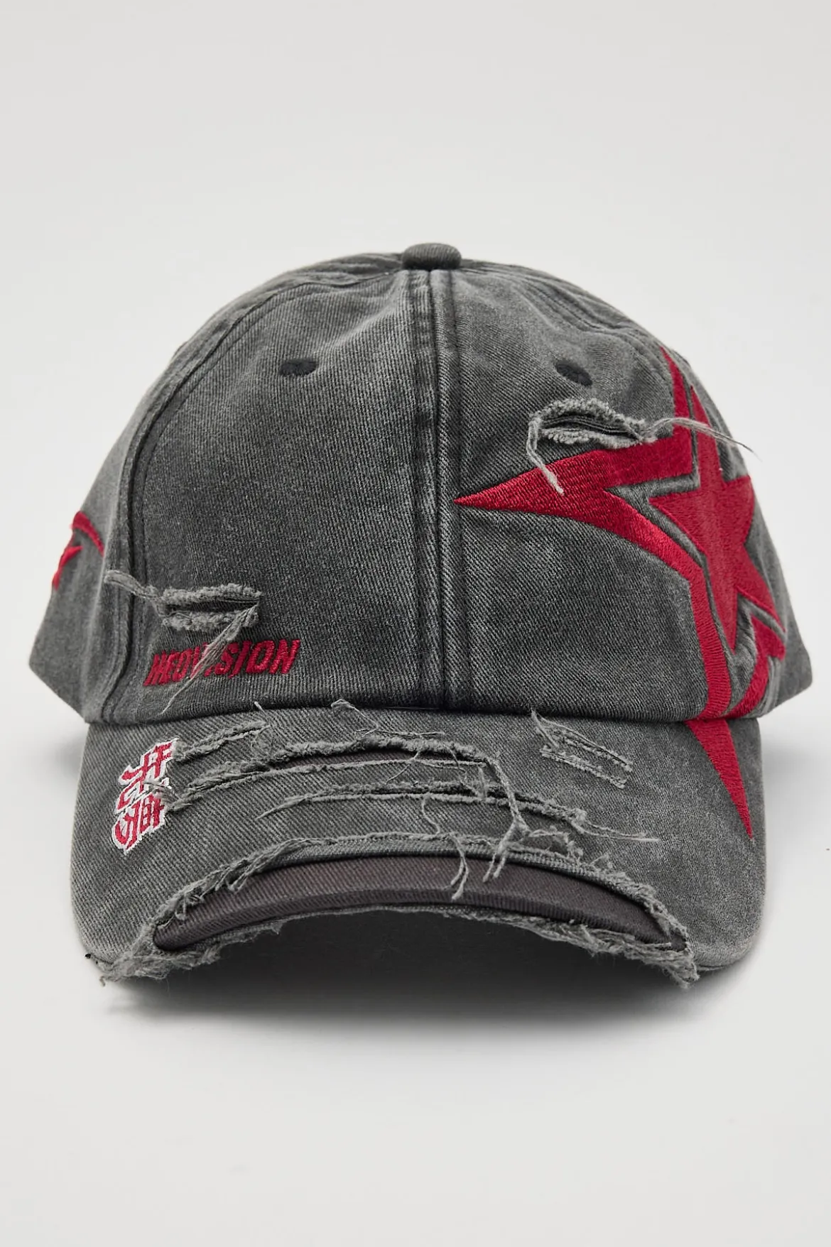 Galaxy Distressed Dad Cap Washed Black