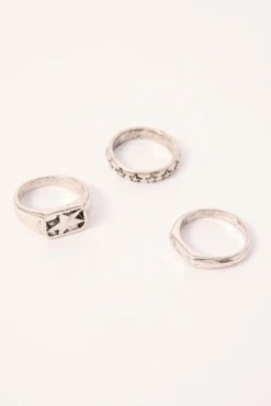 Galaxy Rings 3 Pack Brushed Silver
