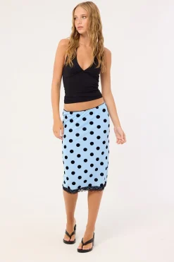 Gamila Midi Skirt Polka Spce Blue Black