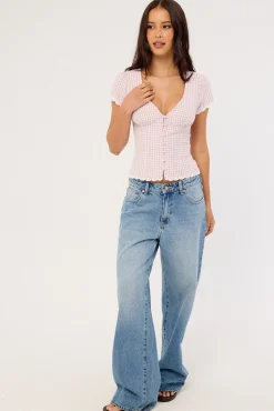 Gemma Short Sleeve Blouse Pink