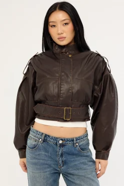 Gigi Leather Jacket Chocolate