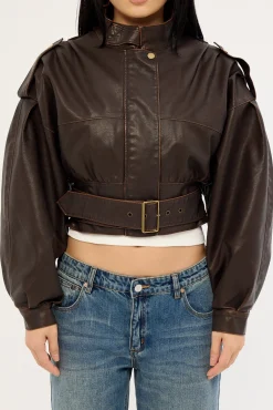 Gigi Leather Jacket Chocolate