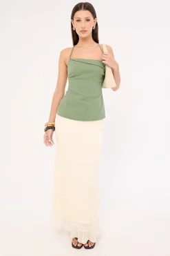 Ginny Fold Down Top Green
