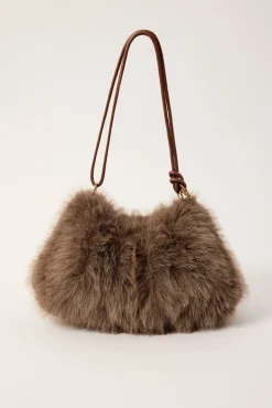 Glacial Faux Fur Bag Brown