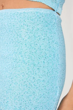 Glimmer Sequin Knit Mini skirt Blue