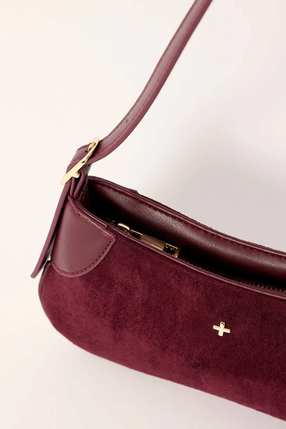 Glinda Mini Shoulder Bag Berry Suede