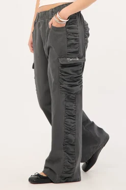 Glint Ruched Cargo Pants Steel