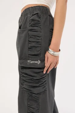 Glint Ruched Cargo Pants Steel