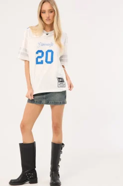 Glint V Neck Jersey Tee White