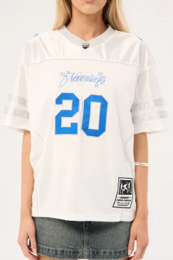 Glint V Neck Jersey Tee White